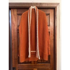 Hand knit open front cardigan sweater